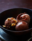 Three scoops of Belgian Chocolate with hazelnut crunch