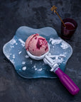 Scoop of Damson and sour cream ice cream
