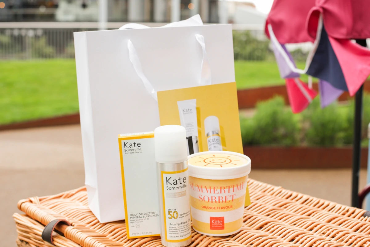 The bespoke sorbet next to the products it was promoting