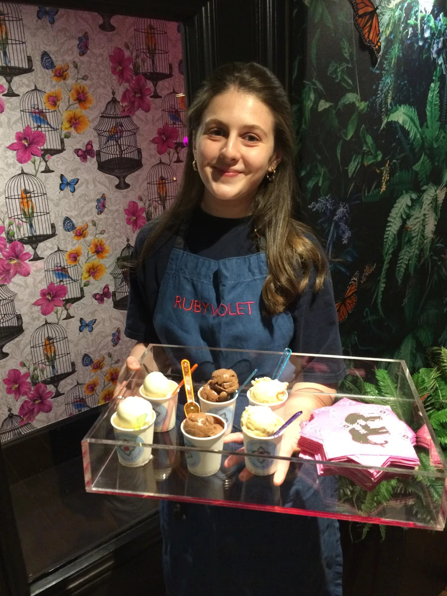 Serving samples at the launch event