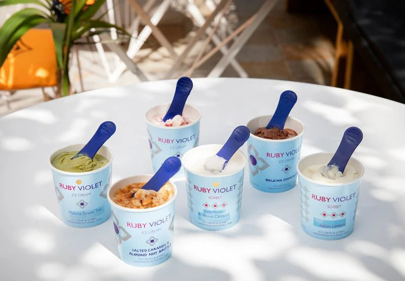 Tiny tubs of ice cream and sorbet