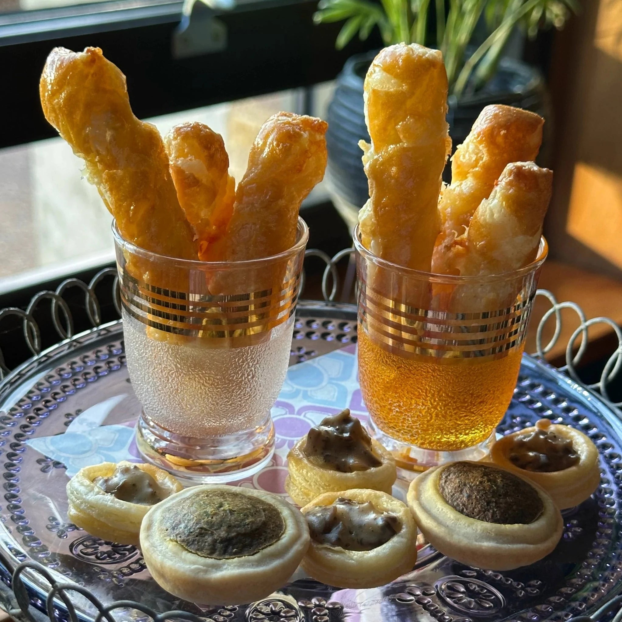 Savoury treats of the Afternoon Tea on a tray