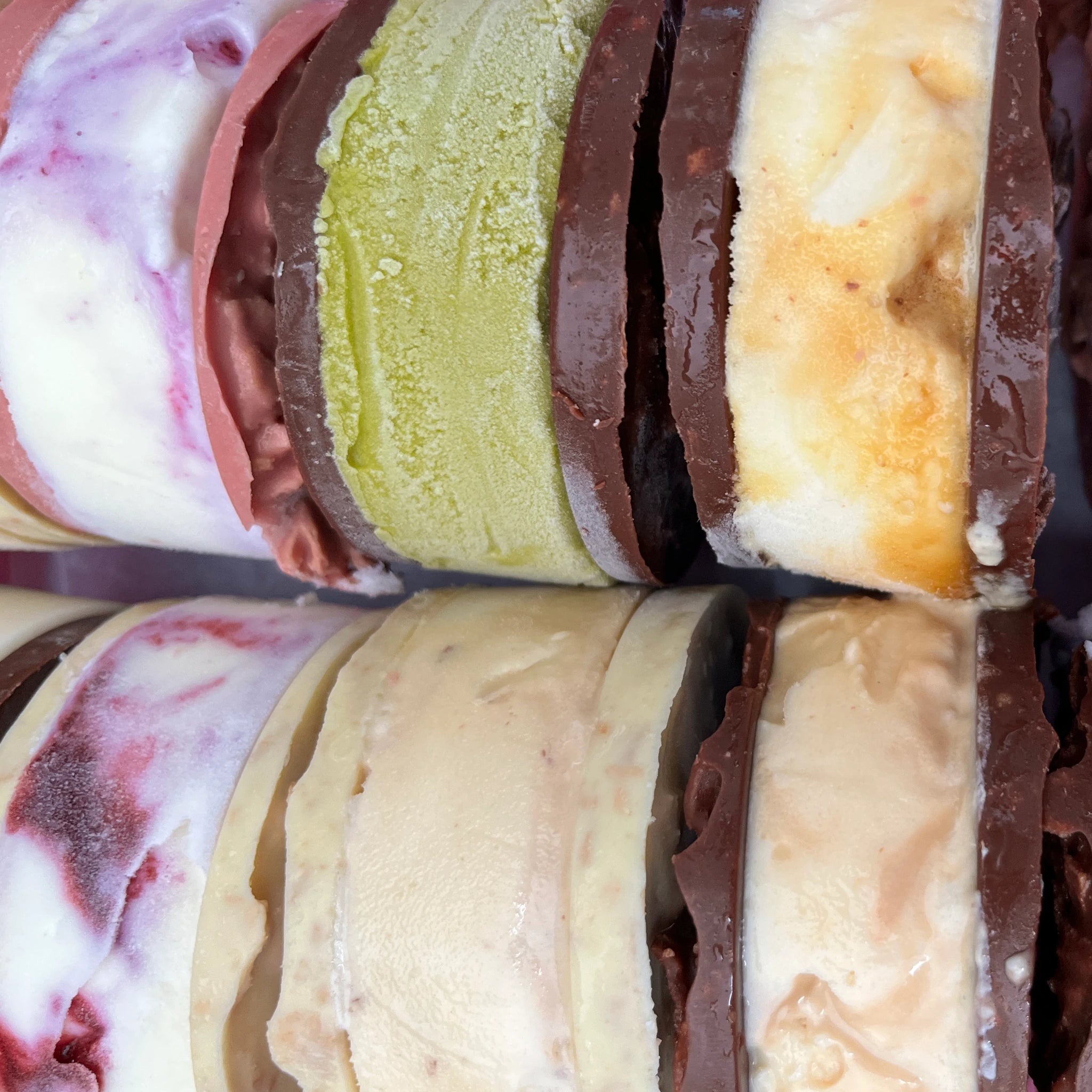 Ice cream sandwiches close up