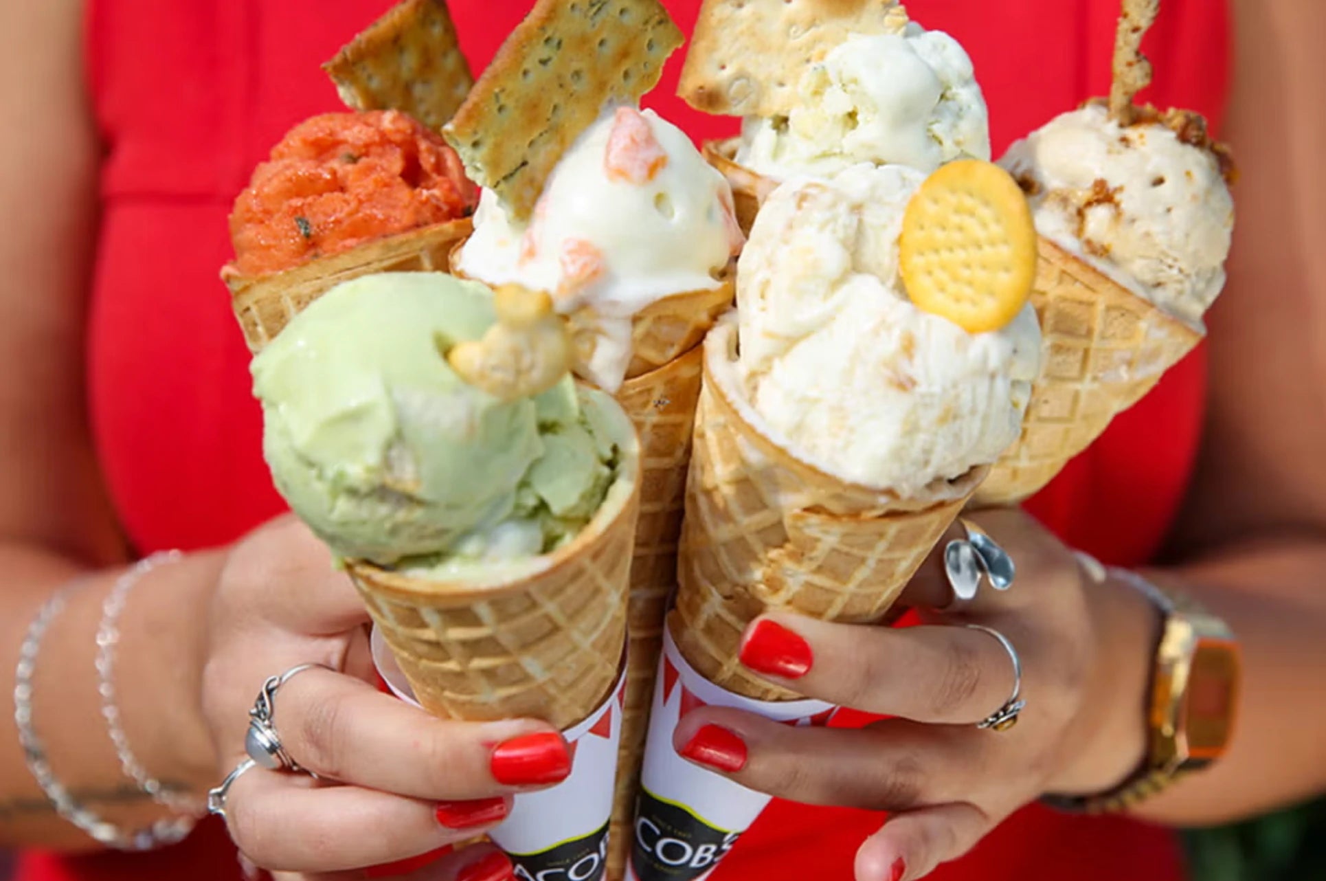 Ice cream cones with bespoke Jacob's flavours