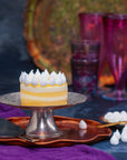 Lemon tart decorated with meringues