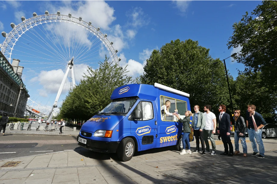 The McVitie's ice cream van under the London Eye