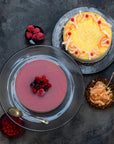 Two vegan sorbet cakes seen from above