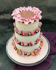 Three tiered ice cream cake