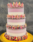 Three tiered celebration cake