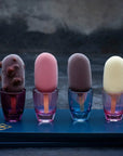 Small assorted oval ice creams on sticks