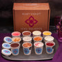 Tray of Ruby Violet individual ice cream tubs with a branded box in the background